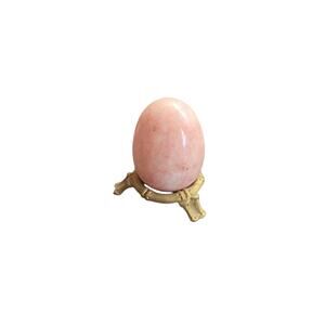 VINTAGE ALABASTER MARBLE STONE DECO EGG-PINK With Stand